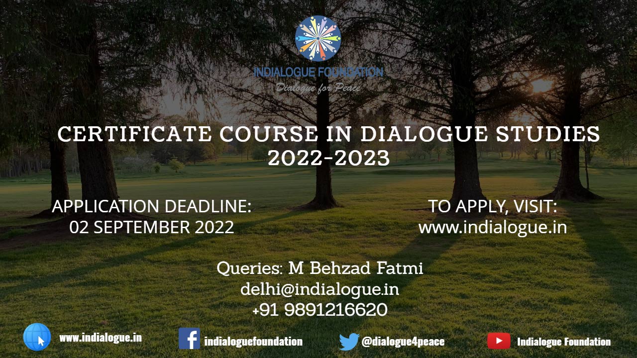 Certificate Course in Dialogue Studies 2022-2023
