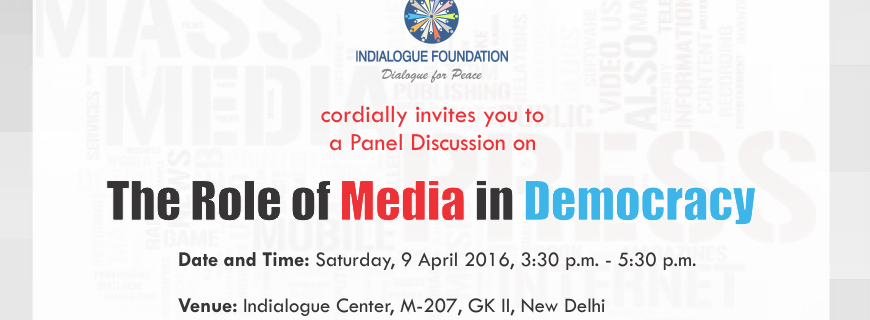 Invitation for a panel discussion on “The Role of Media in Democracy”