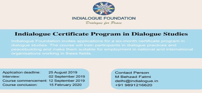 Certificate Course in Dialogue Studies 2019-2020